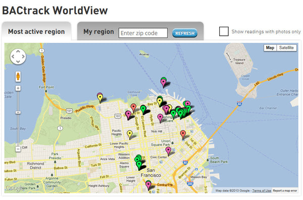BACtrack WorldView Map