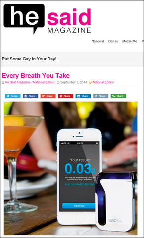 He Said Magazine Recomends BACtrack Smartphone Breathalyzers