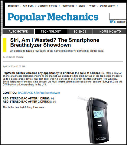 BACtrack S80 Pro Used as Control in Breathalyzer Comparison