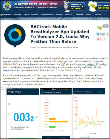 BACtrack App Update Deemed "Way Prettier"